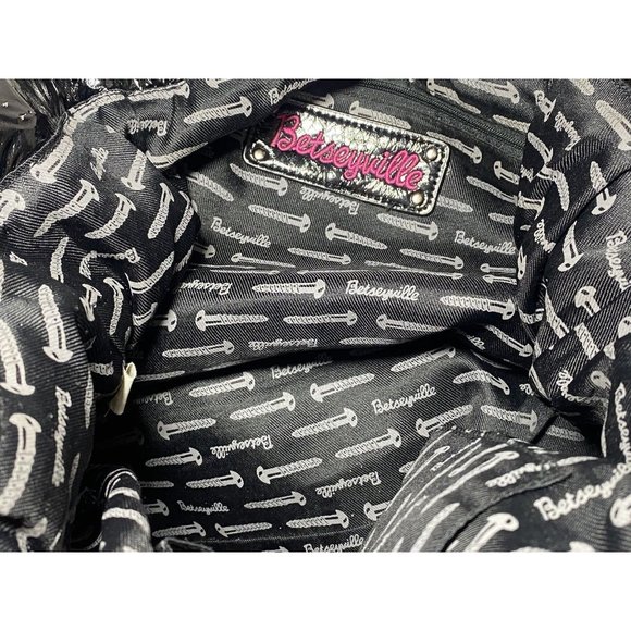 Betsey Johnson BETSEYVILLE Cheetah Print Red Bow Bag drawstring bag - Picture 9 of 14